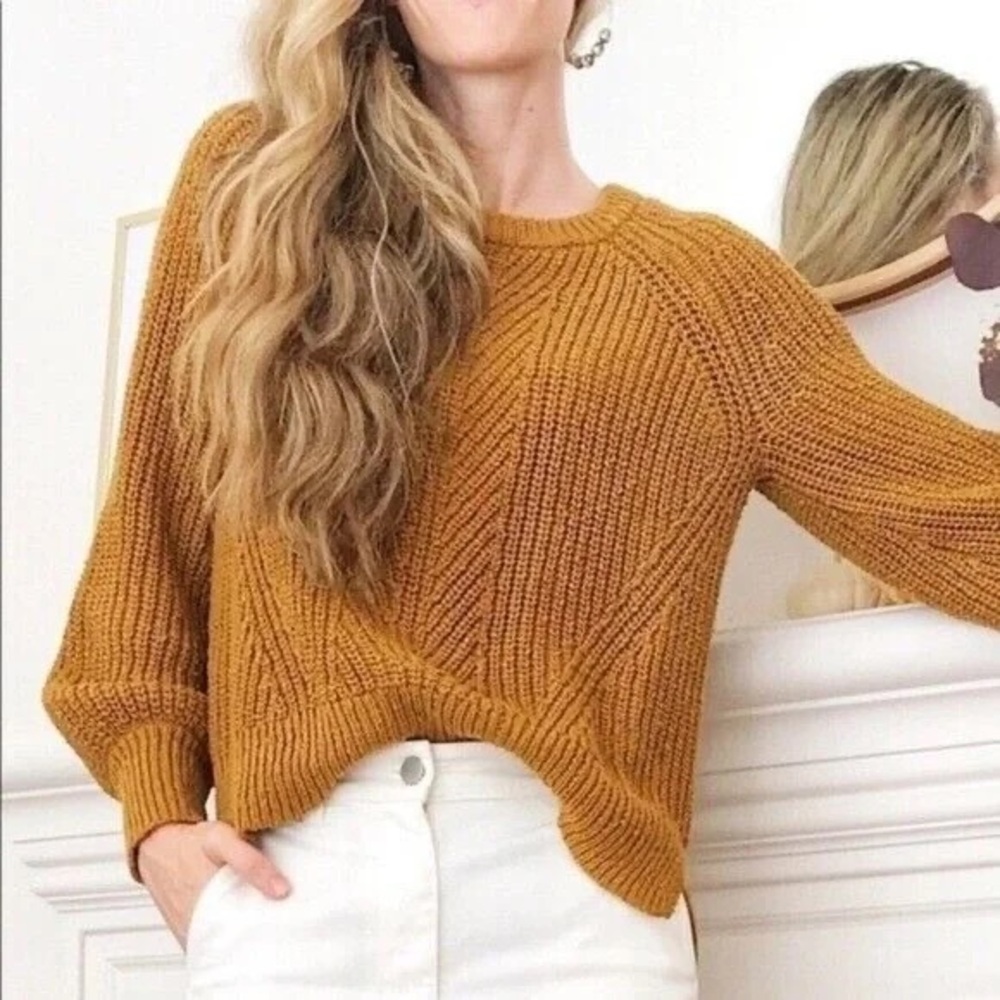 Madewell Mustard Crew Neck Sweater